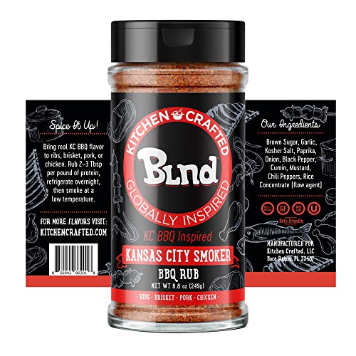 Kansas City Smoker Dry Rub, BBQ Rubs and Spices for Smoking, Use As Steak Seasoning, Brisket Rub, Chicken Seasoning, or Non GMO Grill Seasoning, 8.8oz