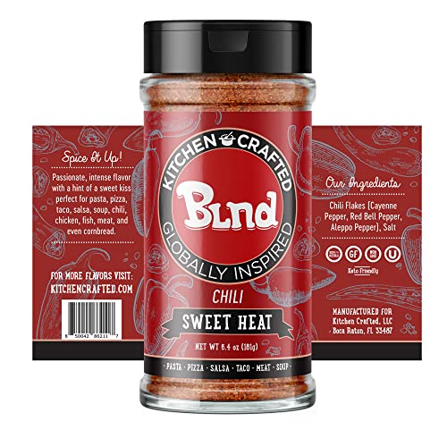Sweet Heat Crushed Red Pepper Flakes, Red Hot Chili Peppers, Red Bell Pepper, Cayenne, & Aleppo Chili Flakes, Use as Pasta, Taco, Salsa, and Pizza Seasoning, 6.4oz