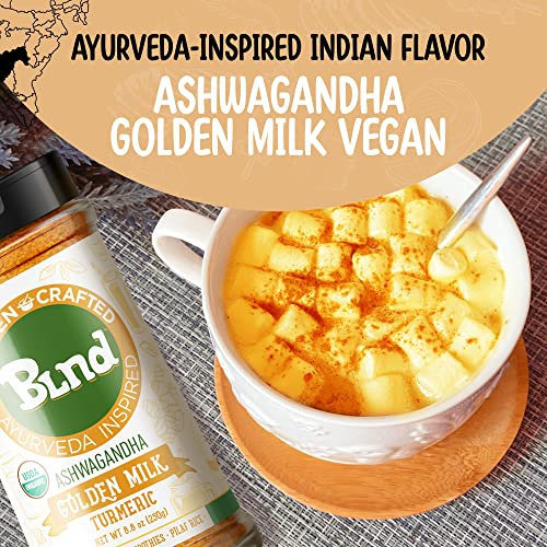 Turmeric Powder Ashwagandha Golden Milk, Non-GMO Ayurvedic Delights Turmeric Golden Milk Powder, Use for Milk, Shakes, Smoothies, and Pilaf Rice, 8.8oz